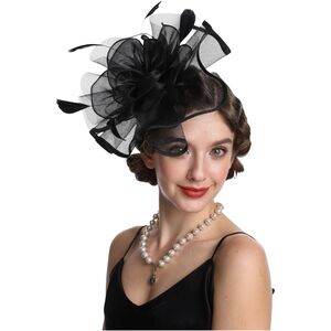 Amazon Black Mesh Fascinator Hat